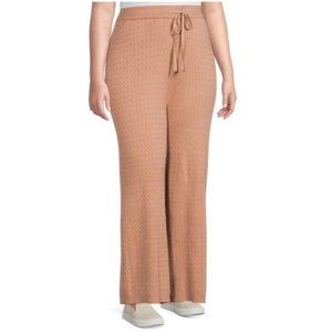 Olive + Oak NWT Women's Almond Cable Knit Wide Leg Drawstring Pants, Size 1X
